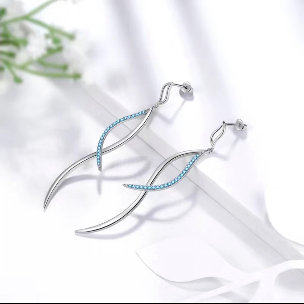 925 Sterling Silver Infinity Dangle Earrings
